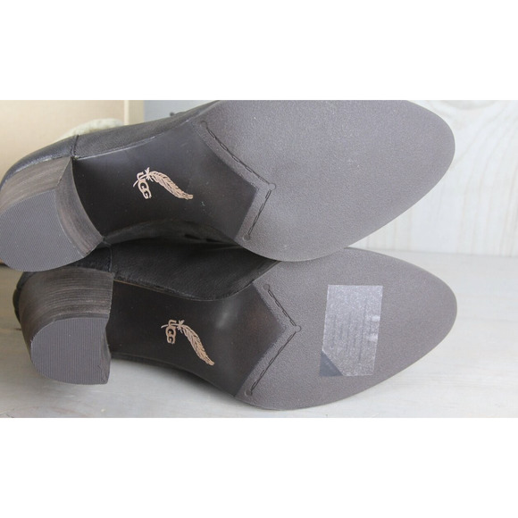 ugg analise brown leather  fur cuff cute booties nib - Picture 6 of 6